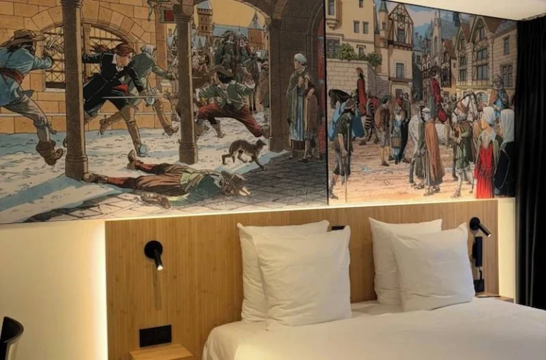 Comic Art Hotel bed